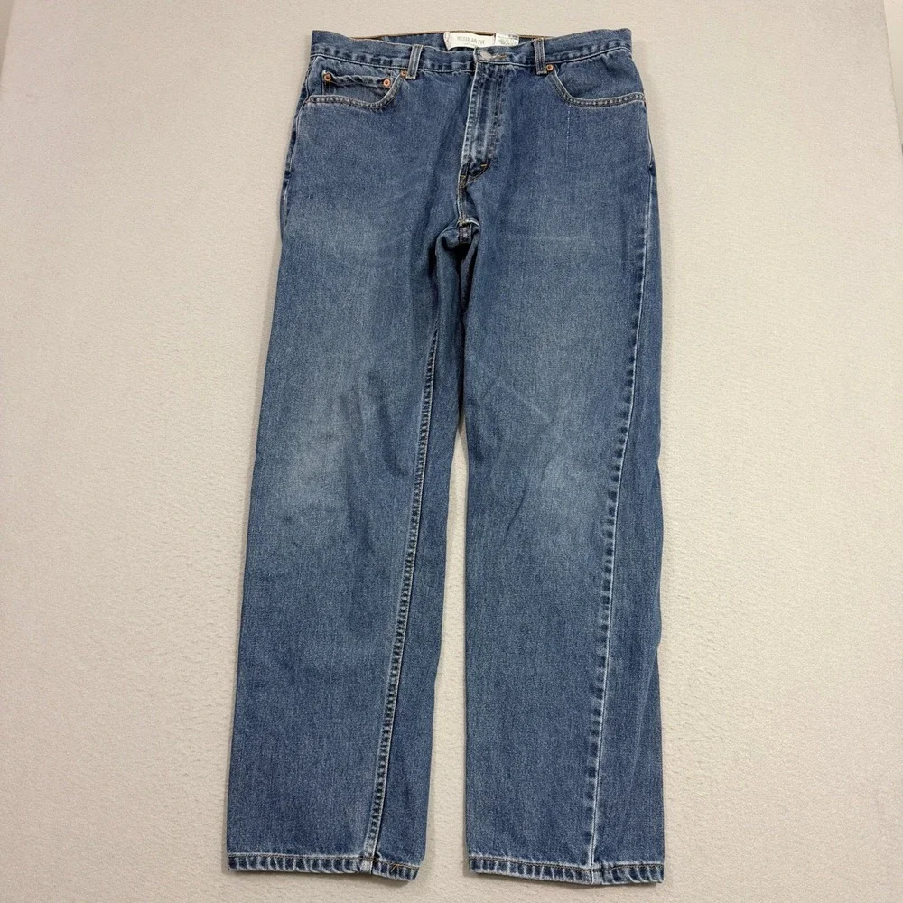 Vintage Levis 505 Jeans Men's 36x32 Blue Regular Fit Straight Leg Denim Western